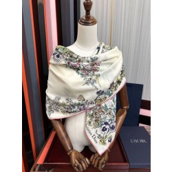 Sciarpa Mitzah in seta e cashmere multicolore Dior D-Floral 140 x 140 02