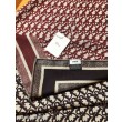 Sciarpa quadrata reversibile in seta e cashmere Dior Oblique Diortwin bordeaux/blu 140 x 140