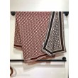 Sciarpa quadrata reversibile in seta e cashmere Dior Oblique Diortwin bordeaux/blu 140 x 140