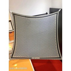 Pari all'originale replica Sciarpa quadrata reversibile in seta e cashmere Dior Oblique Diortwin grigio/nero 140 x 140