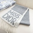 Sciarpa reversibile in cashmere Dior Miss Dior Graffiti grigio/avorio 17 x 140