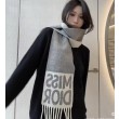 Sciarpa reversibile in cashmere Dior Miss Dior Graffiti grigio/avorio 17 x 140