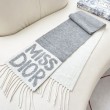 Sciarpa reversibile in cashmere Dior Miss Dior Graffiti grigio/avorio 17 x 140