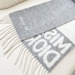 Sciarpa reversibile in cashmere Dior Miss Dior Graffiti grigio/avorio 17 x 140