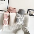 Sciarpa reversibile in cashmere Dior Miss Dior Graffiti grigio/Rosa 17 x 140