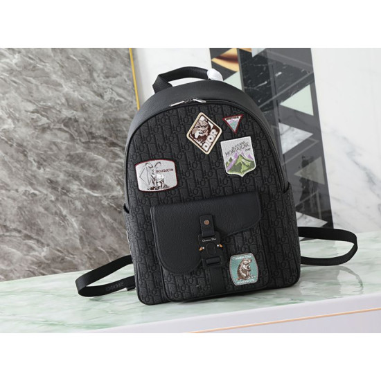 Zaino Dior Saddle Zip Dior Oblique jacquard nero Zaino Dior Saddle Zip Dior Oblique jacquard nero