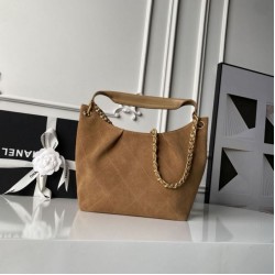 Replica qualità specchio Imitazioni borse griffate Chanel 26C Maxi hobo Hippie AS5970 AS5978 Scamosciata Marrone