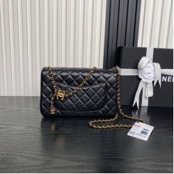 Replica Borse Chanel AS5756 piccola Rettangolare con patta e manico superiore Nero Imitazioni Replica qualità specchio Borse Chanel AS5756 piccola Rettangolare con patta e manico superiore Nero