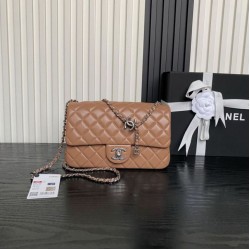 Replica qualità specchio Borse Chanel AS5756 Mini Rettangolare con patta e manico superiore caramello