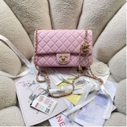 Replica qualità specchio Borse Chanel AS5756 Mini Rettangolare con patta e manico superiore Rosa