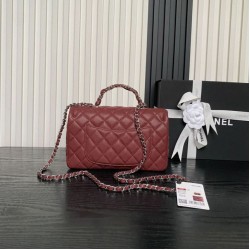 Replica Borse Imitazioni a tracolla Chanel piccola con catena e manico superiore AS5702 Rosso Imitazioni Replica qualità specchio Borse Imitazioni a tracolla Chanel piccola con catena e manico superiore AS5702 Rosso