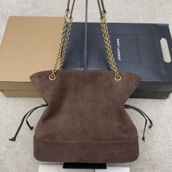 Replica Borsa a tracolla YSL Saint Laurent Jamie 4.3 Pochon Shopping Scamosciata Marrone Imitazioni Replica qualità specchio Borsa a tracolla YSL Saint Laurent Jamie 4.3 Pochon Shopping Scamosciata Marrone