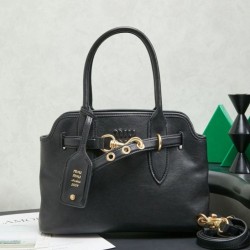 Replica qualità specchio Borse tote Miu Miu Adventure nappa 5BA292 Nero