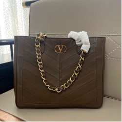 Replica qualità specchio Borse Firmate  shopping piccola/media Valentino Garavani Laseine Marrone