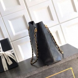 Replica Borsa hobo Chanel Coco piccola pelle di vitello Nero Imitazioni Replica qualità specchio Borsa hobo Chanel Coco piccola pelle di vitello Nero