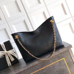 Replica qualità specchio Borsa hobo Chanel Coco piccola pelle di vitello Nero