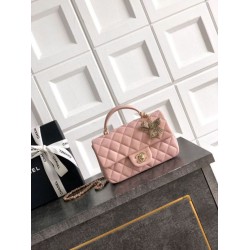 Borsa Chanel Mini Classic Flap Bow 25K con manico superiore AS2431 Rosa