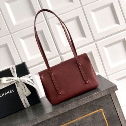 Replica qualità specchio Borsa Chanel 26P Preppy Coco Flap AS6130 Borgogna