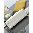 Borse Replica a mano Dior Lady Dior grande opaca Cannage con patta bianca