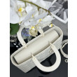 Borse Replica a mano Dior Lady Dior grande opaca Cannage con patta bianca