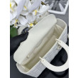 Borse Replica a mano Dior Lady Dior grande opaca Cannage con patta bianca