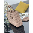 Borsa a mano Dior Lady Dior grande opaca Cannage con patta Rosa