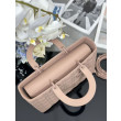 Borsa a mano Dior Lady Dior grande opaca Cannage con patta Rosa