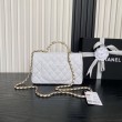 Borsa Replica 1:1 a tracolla Chanel piccola con catena e manico superiore AS5702 Bianco