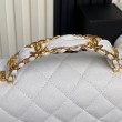 Borsa Replica 1:1 a tracolla Chanel piccola con catena e manico superiore AS5702 Bianco