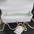 Borsa Replica 1:1 a tracolla Chanel piccola con catena e manico superiore AS5702 Bianco