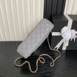 Borsa a tracolla Chanel piccola con catena e manico superiore AS5702 Grigia