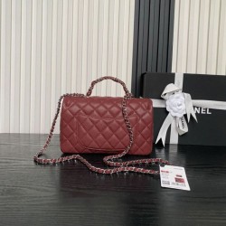 Borse Imitazioni a tracolla Chanel piccola con catena e manico superiore AS5702 Rosso