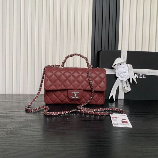 Borse Imitazioni a tracolla Chanel piccola con catena e manico superiore AS5702 Rosso