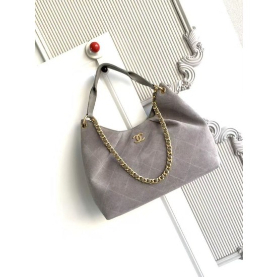 Borsa Replica 1:1 Chanel 26C Maxi hobo Hippie AS5970 AS5978 Scamosciata Grigia