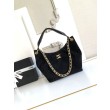 Borsa Chanel 26C Maxi hobo Hippie AS5970 AS5978 Scamosciata Nero
