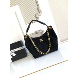Borsa Chanel 26C Maxi hobo Hippie AS5970 AS5978 Scamosciata Nero