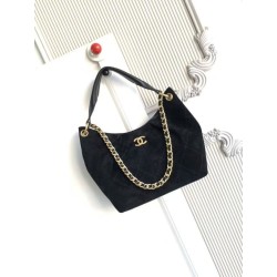 Borsa Chanel 26C Maxi hobo Hippie AS5970 AS5978 Scamosciata Nero