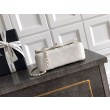 Borsa Chanel Mini Classic Flap Bow 25K con manico superiore AS2431 bianca