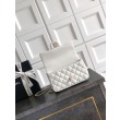 Borsa Chanel Mini Classic Flap Bow 25K con manico superiore AS2431 bianca