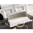 Borsa Chanel Mini Classic Flap Bow 25K con manico superiore AS2431 bianca