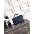 Borsa Chanel Mini Classic Flap Bow 25K con manico superiore AS2431 Blu