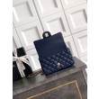 Borsa Chanel Mini Classic Flap Bow 25K con manico superiore AS2431 Blu