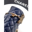 Borsa Chanel Mini Classic Flap Bow 25K con manico superiore AS2431 Blu