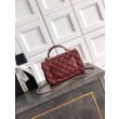 Borse Replica Chanel Mini Classic Flap Bow 25K con manico superiore AS2431 Borgogna