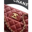 Borse Replica Chanel Mini Classic Flap Bow 25K con manico superiore AS2431 Borgogna