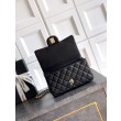 Imitazioni borse griffate Chanel Mini Classic Flap Bow 25K con manico superiore AS2431 Nero