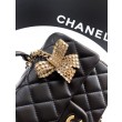 Imitazioni borse griffate Chanel Mini Classic Flap Bow 25K con manico superiore AS2431 Nero