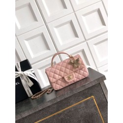 Borsa Chanel Mini Classic Flap Bow 25K con manico superiore AS2431 Rosa