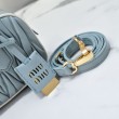 Borsa con manico superiore Miu Miu Arcadie matelassé Blu