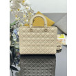Borsa grande Dior Lady Dior agnello trapuntata cannage beige